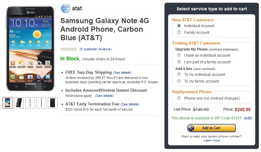 at&t samsung deals for existing customers