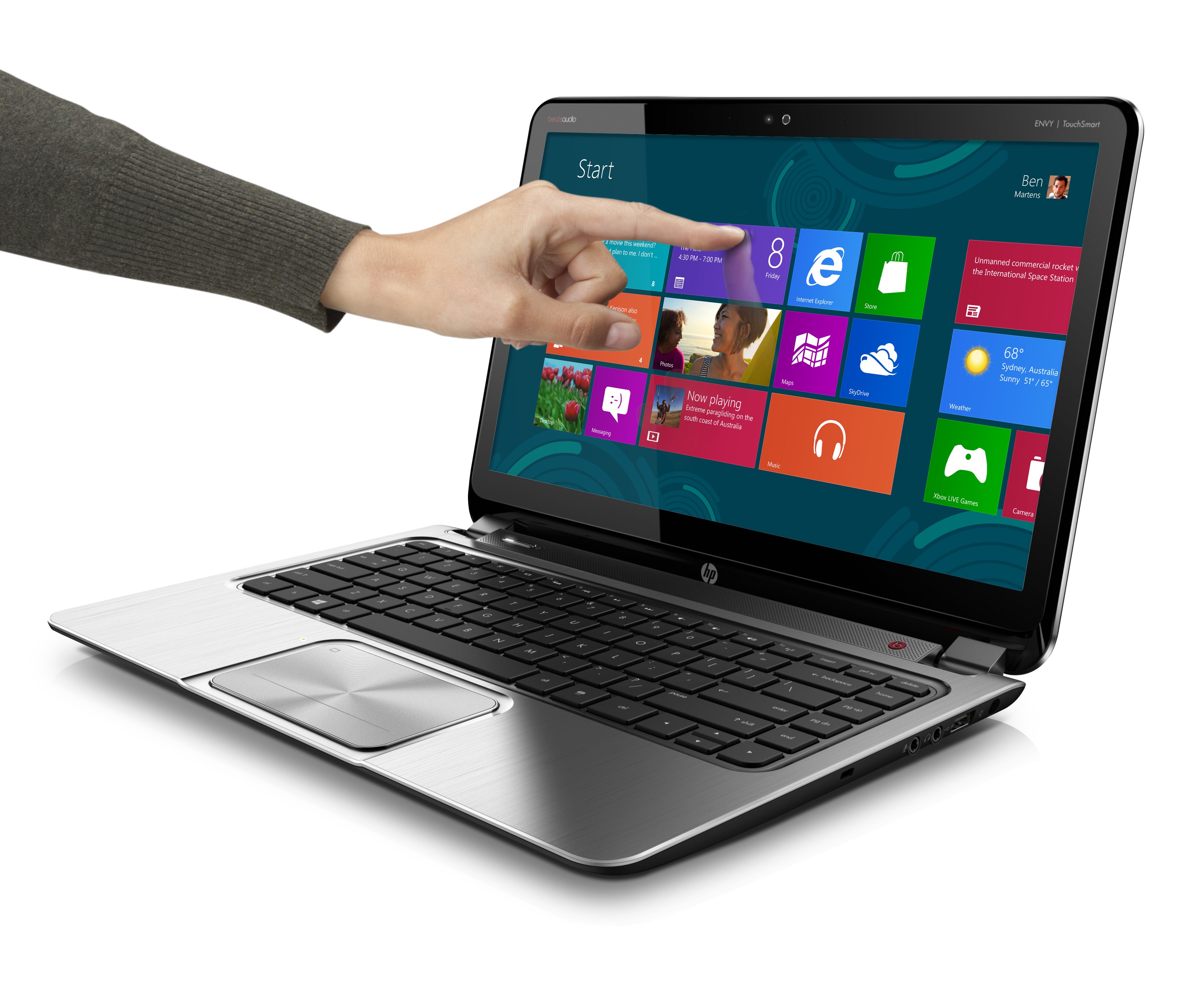 The HP ENVY TouchSmart Ultrabook 4 is a Windows OS powered laptop 