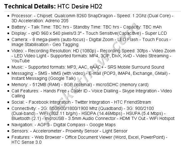 Htc desire hd2 android