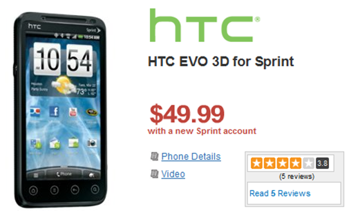 Htc evo 3d price in usa without contract