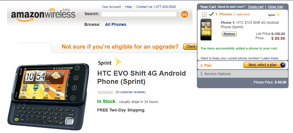 Htc evo shift sprint price