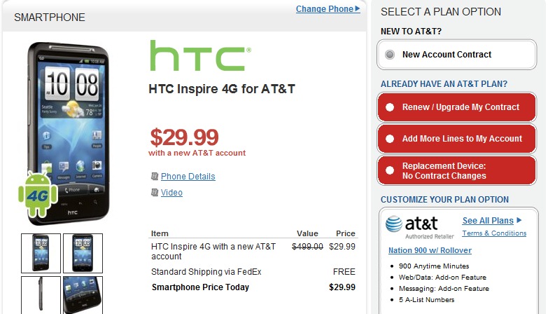 Htc+inspire+4g+price+without+contract