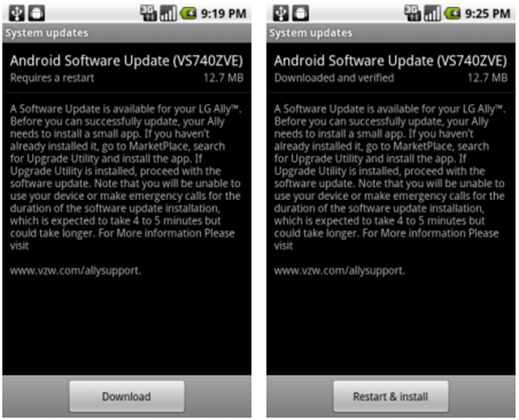 lg ally 2. LG Ally Software Update