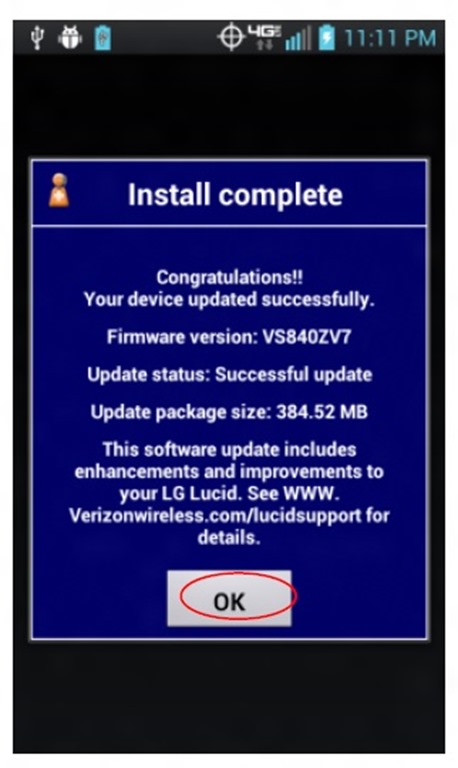 LG Lucid Android 4.0.4 ICS Update VS840ZV7