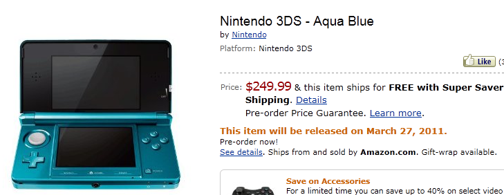 nintendo 3ds price amazon