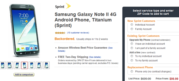 samsung galaxy note 2 amazon