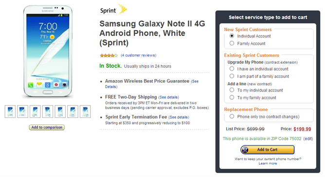 samsung note 2 amazon