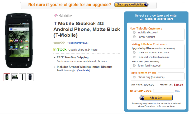 sidekick 4g magenta. T-Mobile Sidekick 4G amazon
