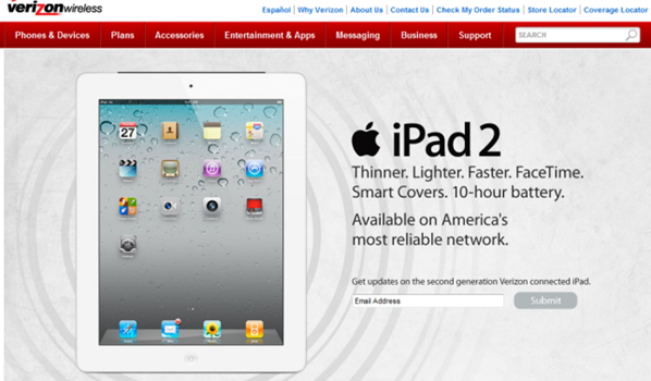 verizon ipad 2