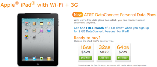 AT&T Price Cuts On Original Apple iPad
