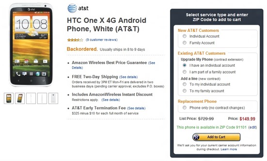AT&T HTC One X Price Cut By Amazon