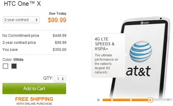 HTC One X For $99 From AT&T