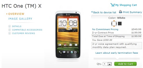 AT&T HTC One X Pricing
