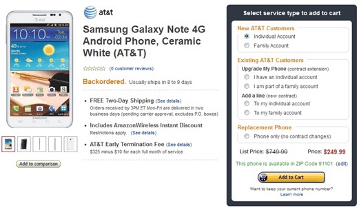 AT&T Galaxy Note Is Now Just $249.99