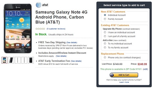 AT&T Galaxy Note Is Now Just $249.99