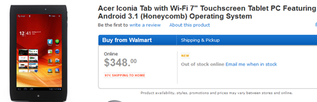 Acer Iconia Tab A100 Pricing At Walmart