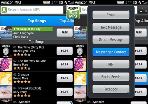 Amazon MP3 app for BlackBerry