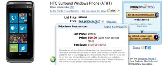 Windows Phone Price Details on Amazon