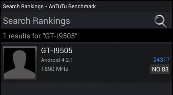 AnTuTu Benchmark result reveals Samsung Galaxy S IV has 1890 MHz, clock frequency