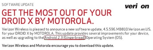 Android 2.3 Gingerbread For Motorola Droid X
