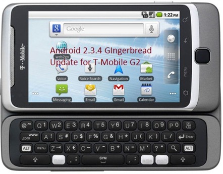 T-Mobile G2 Gets Android 2.3.4 Gingerbread Update 2.16.531.5