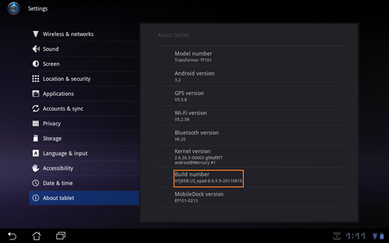 Asus Eee Pad Transformer Gets Minor Update 8.6.5.9