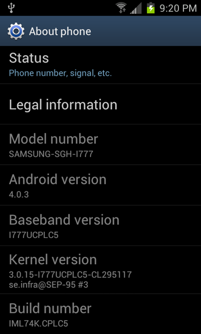 AT&T Samsung Galaxy S II SGH-i717 Android 4.0.3 ICS ROM Leak