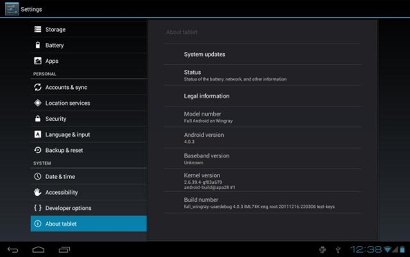 AOSP Android 4.0.3 ICS Running Xoom