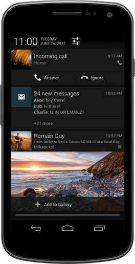 Android 4.1 Jelly Bean Notifications