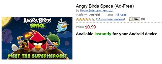 Angry Birds Space On Amazon Appstore