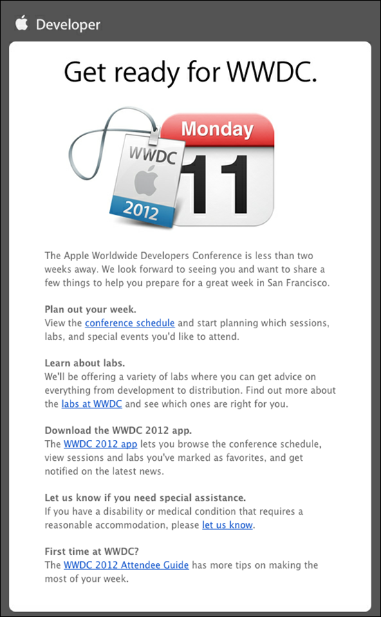 Apple WWDC 2012 Info