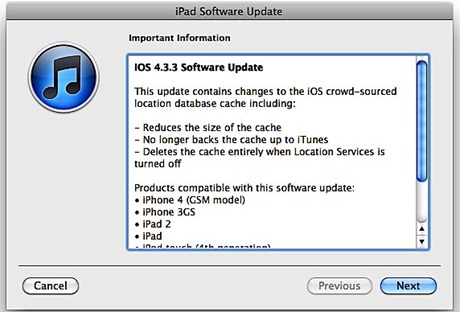 Apple iOS 4.3.3 Update