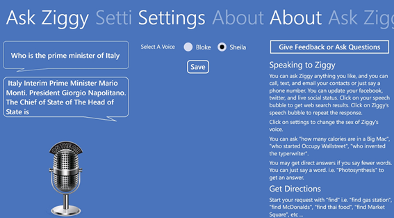 Ask Ziggy For Windows Phone