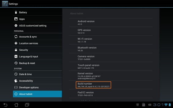 Asus Transformer Prime Update 9.4.2.15