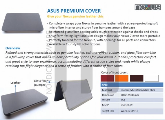 Official ASUS Nexus 7 Accessories Leak