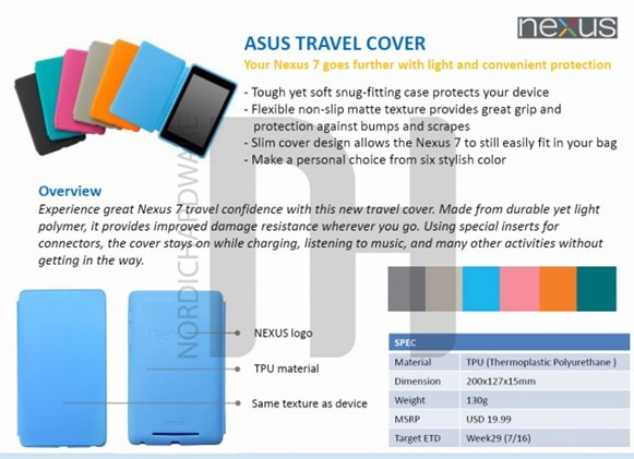 Official ASUS Nexus 7 Accessories Leak