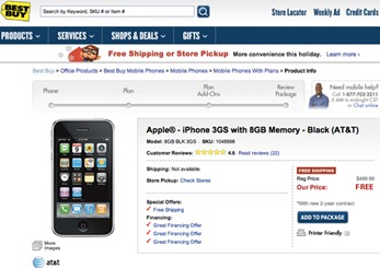BestBuy to offer Free iPhone 3GS