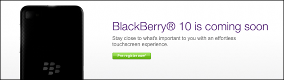 BlackBerry 10 Pre-Registrations on Telus