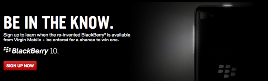 BlackBerry 10 Pre-Registrations on Virgin Mobile