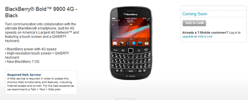 T-Mobile’s BlackBerry Bold 9900 Hitting August 31st