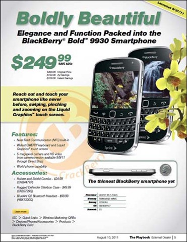 BlackBerry Bold 9930 Release Date & Price Info