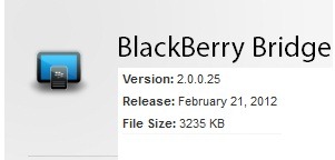 BlackBerry Bridge v2.0.0.25