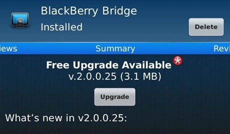 BlackBerry Bridge v2.0.0.25