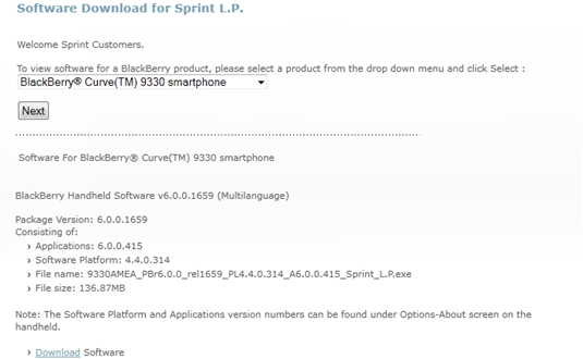 BlackBerry 6 OS Update for Curve 9390 7 Bold 9650
