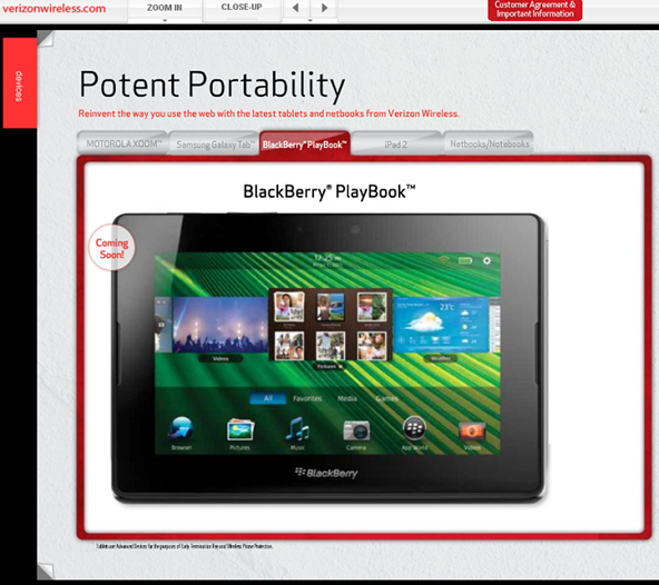 BlackBerry PlayBook Coming Soon To Verizon