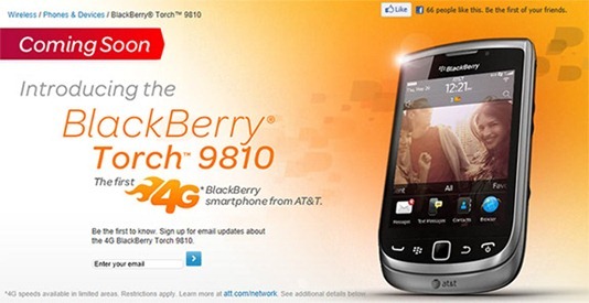BlackBerry Torch 9810 For AT&T