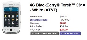 BlackBerry Torch 9810 Pricing At Walmart