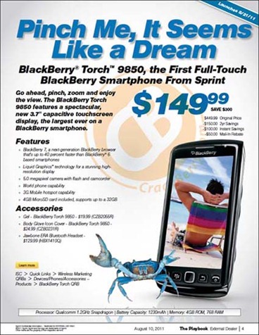 BlackBerry Torch 9850 Release Date & Price Info