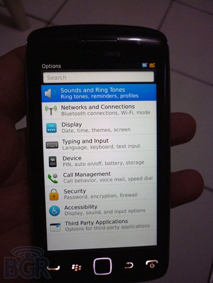 BlackBerry Touch aka Monaco or Monza Leaked Images