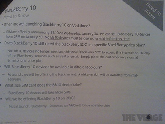 Vodafone UK to sell BlackBerry Z10 From January 30th